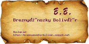 Breznyánszky Bolivár névjegykártya